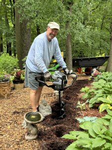 Judd Frost in his garden